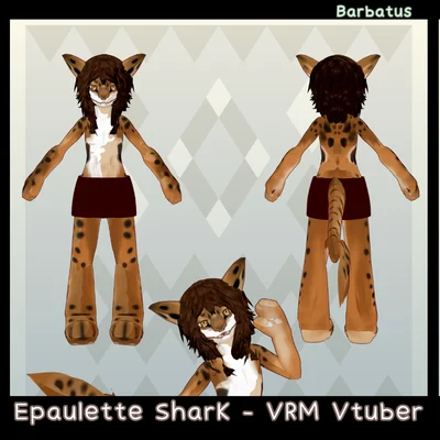 Epaulette Shark — 3D-аватар эполетной акулы для VTuber (VRM, VRoid)