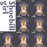 Shoebill girl — аниме 3D-модель антропоморфного китоглава (VRM)
